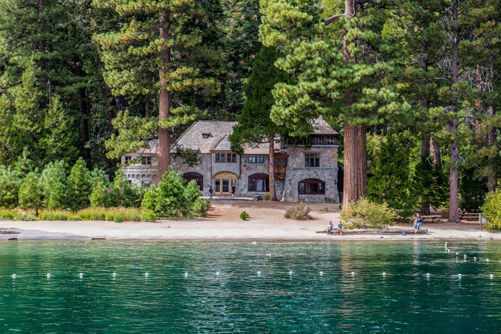 Waterfront luxury home exterior in Tahoe.